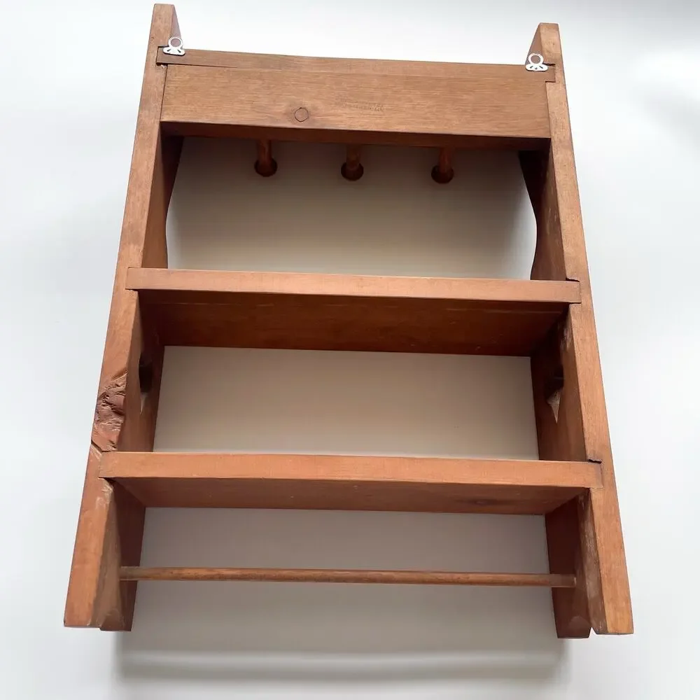 Vintage Wooden Heart Kitchen Display Shelf Cottagecore Country